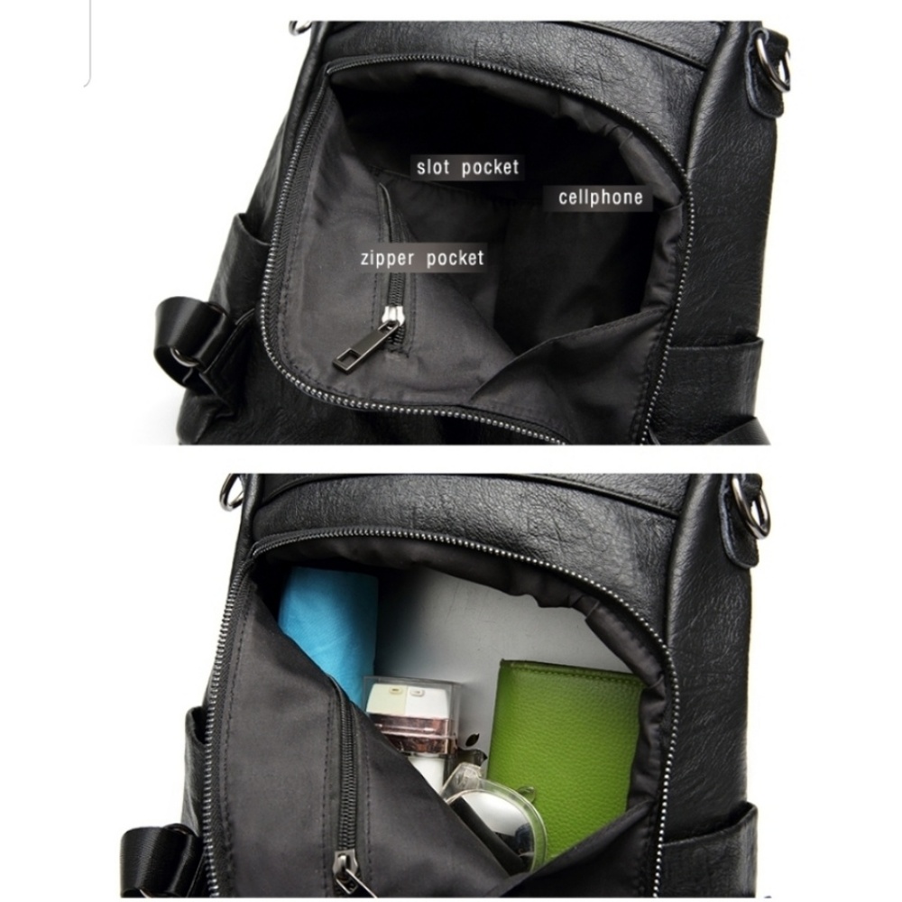 NEW MONZA Leather Backpack Shoulder Bag - Picture 8 of 8